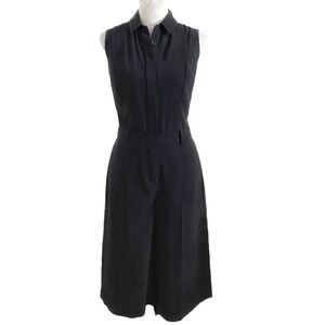 DYLAN GRAY BLACK SLEEVELESS BUTTON FRONT CROPPED WEDDING LEG JUMPSUIT - 2